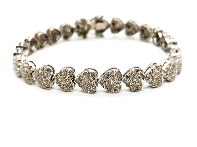 Bracelet Bracelet Coeur Or blanc Diamant 58 Facettes 1142795CD