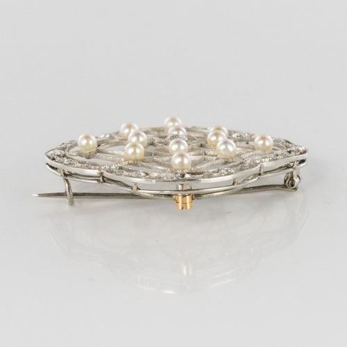 Broche Broche perles fines et diamants Belle Epoque 58 Facettes 20-192