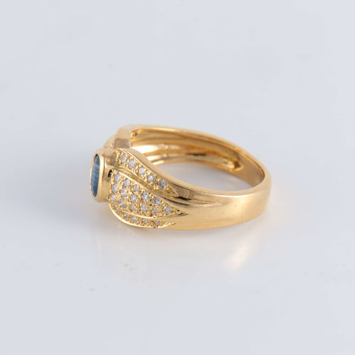 Bague 53 Bague Saphir et 5 lignes de Diamants 58 Facettes 1