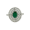 Bague 64 Bague Emeraude triple entourage Diamants 58 Facettes EL2-33