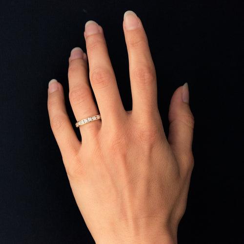 Bague 52 Demi alliance or jaune diamants 58 Facettes 20-257-48