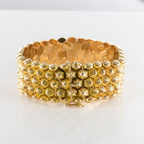 Bracelet Bracelet or jaune nids d'abeilles 58 Facettes 19-542