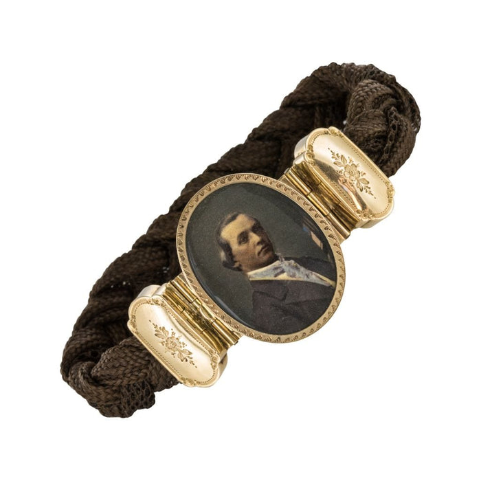 Bracelet Bracelet ancien cheveux photographie d'un élégant 58 Facettes 18-382