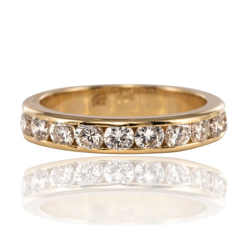 Bague 52 Demi alliance or jaune diamants 58 Facettes 20-257-48