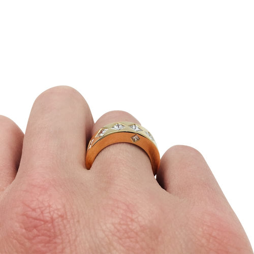 Bague 54 Bague Chanel "Jacquard" or jaune et diamants 58 Facettes 26761-1