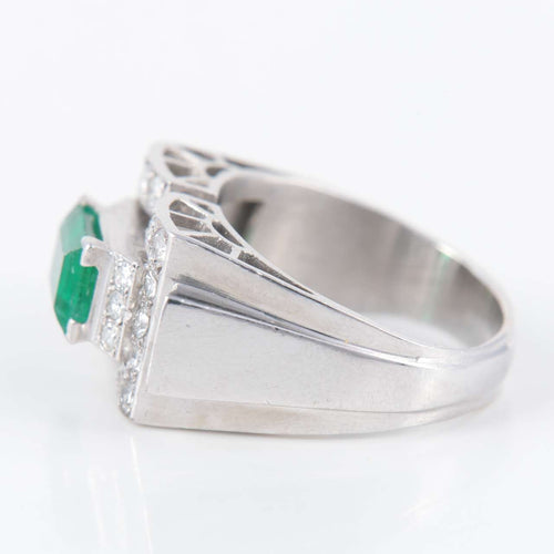 Bague Bague Tank Emeraude Diamants 58 Facettes 1