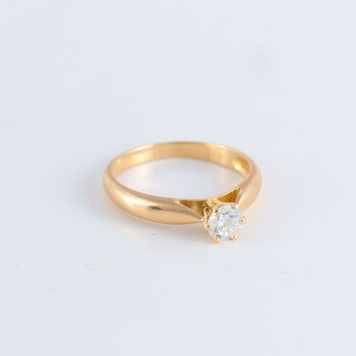 Bague 54 Bague Solitaire or jaune Diamant 0.40ct 58 Facettes FM84