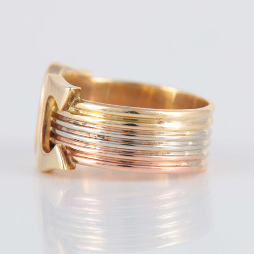 Bague Bague Double C Trois Ors 58 Facettes 1