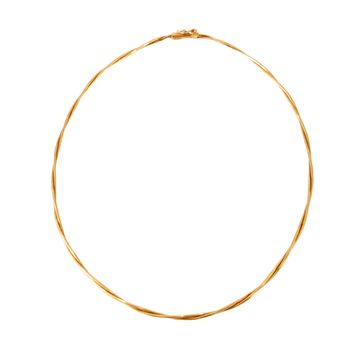 Collier Collier câble double entrelacs or jaune 58 Facettes