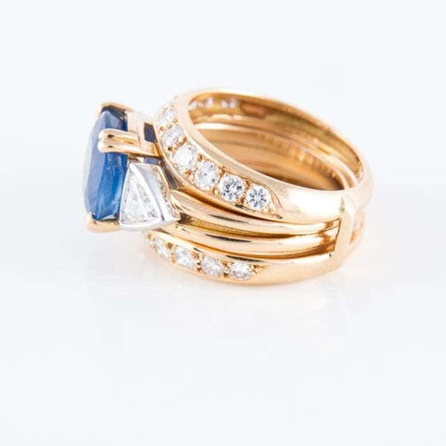 Bague 51 Bague double Saphir Diamants 58 Facettes HS20818