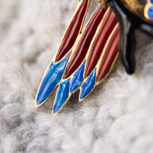 Broche Broche perroquet émail diamants 58 Facettes 19-467