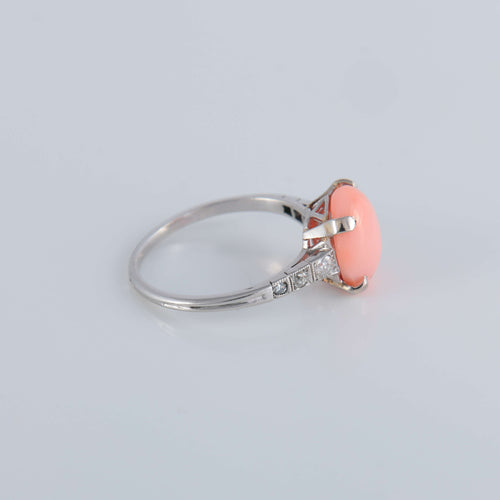 Bague 54 Bague Corail peau d'ange Diamants 58 Facettes 1