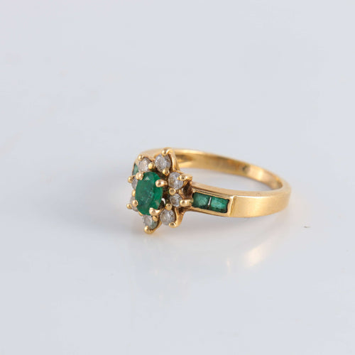 Bague 55 Bague Marguerite Emeraudes Diamants 58 Facettes FM53