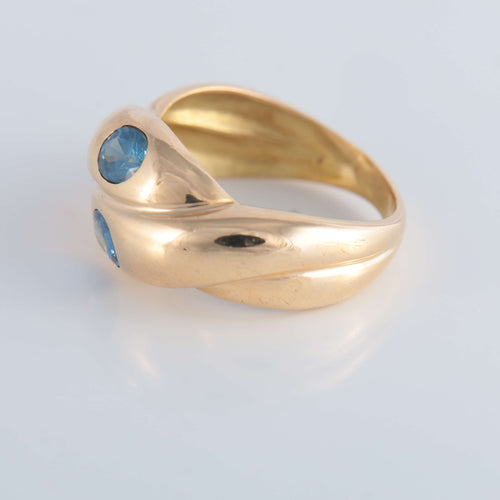 Bague Bague Double Serpent Saphirs 58 Facettes