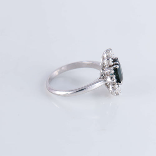 Bague Bague Marguerite Saphir 1.50ct Diamants 58 Facettes 1