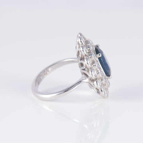 Bague Bague Marguerite Saphir Diamants 58 Facettes 1