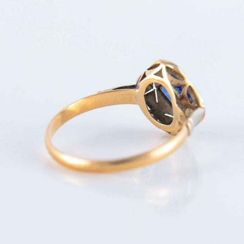 Bague 51 Bague Art Déco pierre bleue 58 Facettes 79