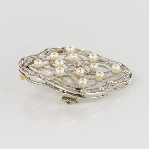 Broche Broche perles fines et diamants Belle Epoque 58 Facettes 20-192