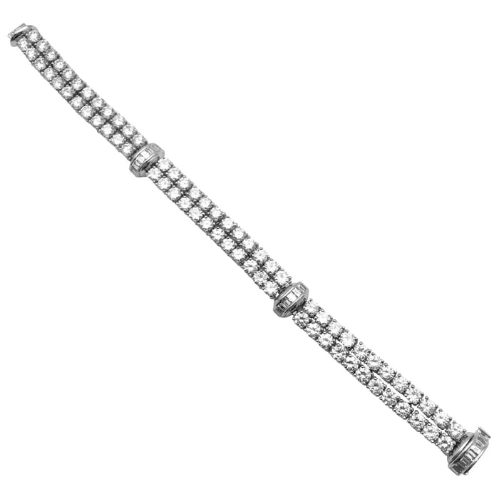 Bracelet Bracelet lignes Cartier, modèle "Calypso"en platine et diamants. 58 Facettes 24877