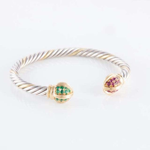 Bracelet Bracelet ouvert Rubis Emeraudes 58 Facettes HS20836