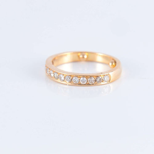 Bague 48 Demi-alliance Diamants 58 Facettes JE226