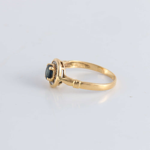 Bague 54 Bague Saphir entourage Diamants 58 Facettes FM54