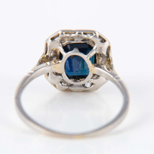 Bague 55 Bague Saphir Diamants Platine 58 Facettes 1