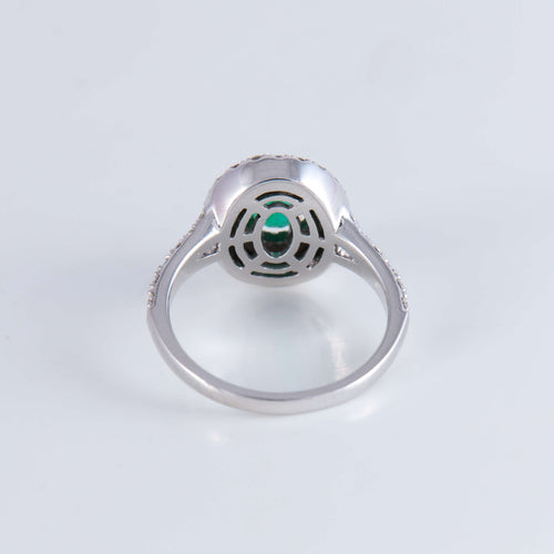 Bague 53 Bague style Marguerite Emeraude Diamants 58 Facettes 1