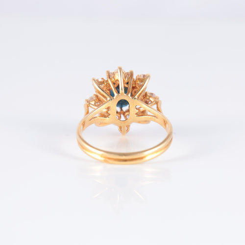 Bague Bague Marguerite Saphir Diamants 58 Facettes 1