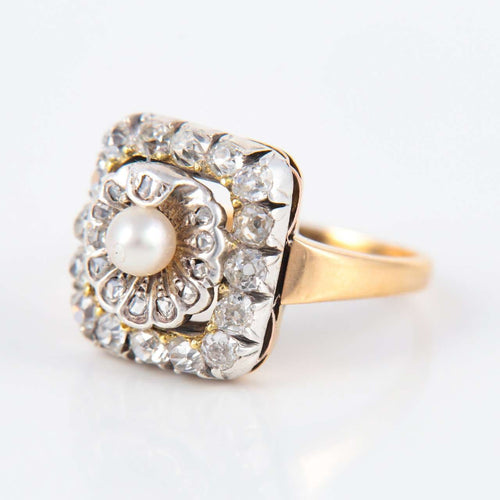 Bague 54 Bague Perle Diamants 58 Facettes 1