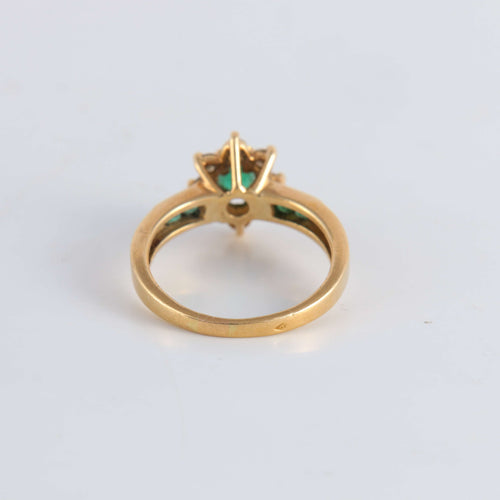 Bague 55 Bague Marguerite Emeraudes Diamants 58 Facettes FM53