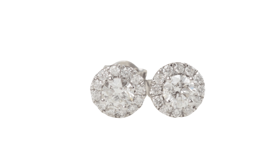 Boucles d'oreilles Boucles d'oreilles marguerite Or blanc Diamants 58 Facettes 31977