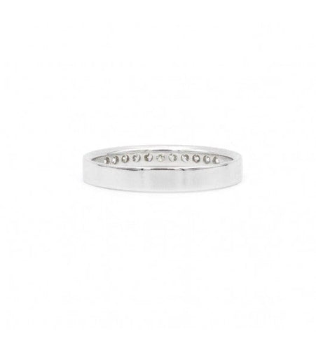 Bague 54 / Blanc/Gris / Or 750 Demi-alliance 11 Diamants 58 Facettes R220040