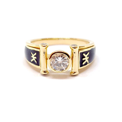 Bague Bague or jaune 18 carats diamants 58 Facettes