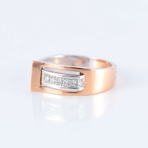 Bague 54 Bague Deux ors Diamants 58 Facettes JE252