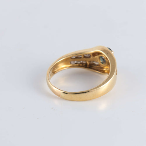 Bague 55 Bague Saphir et double ligne de Diamants 58 Facettes FM79