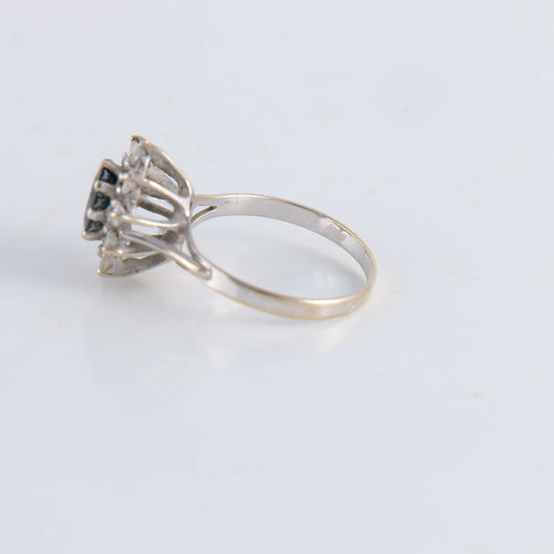 Bague 52 Bague Marguerite Saphir et 10 Diamants 58 Facettes FM108