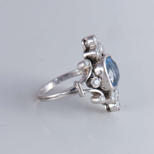 Bague 50 Bague Duchesse Saphir de Ceylan Diamants 58 Facettes 1