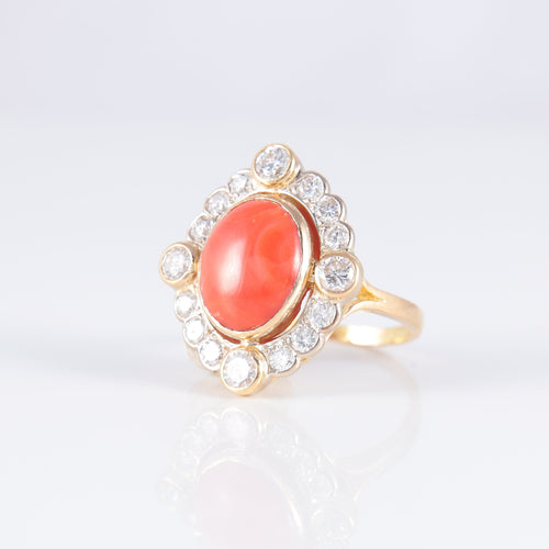 Bague Bague Corail Diamants 58 Facettes 0