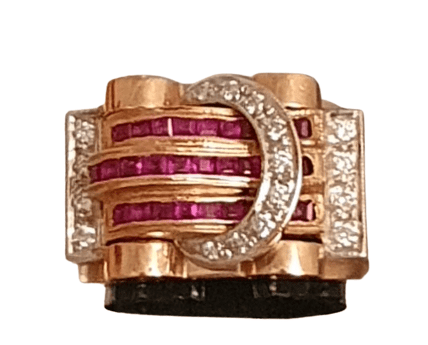 Bague 57.5 Bague 2 Ors Diamants Rubis 58 Facettes R 1306  Maee