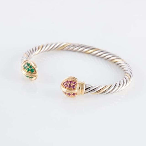 Bracelet Bracelet ouvert Rubis Emeraudes 58 Facettes HS20836