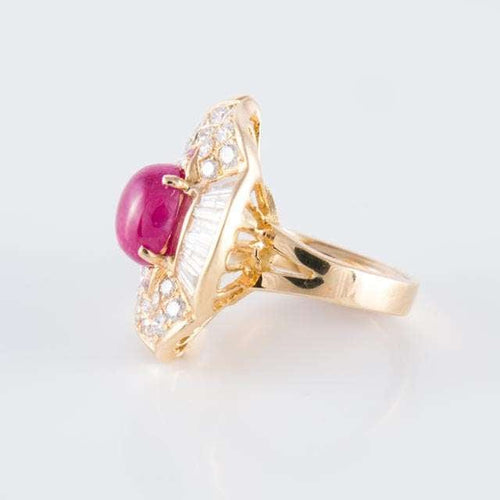Bague 46 Bague Jupe Rubis cabochon Diamants 58 Facettes HS20852