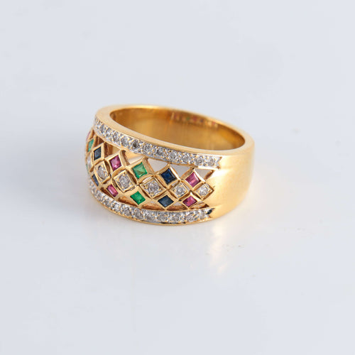 Bague 53 Bague Arlequin large 58 Facettes FM62