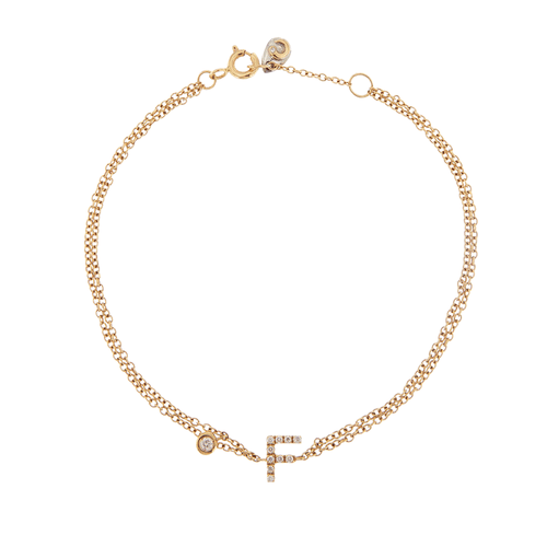 Bracelet Bracelet avec F et diamants 58 Facettes 27940