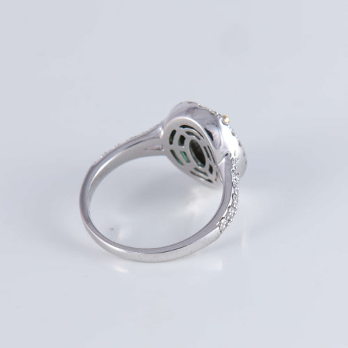 Bague 53 Bague style Marguerite Emeraude Diamants 58 Facettes 1