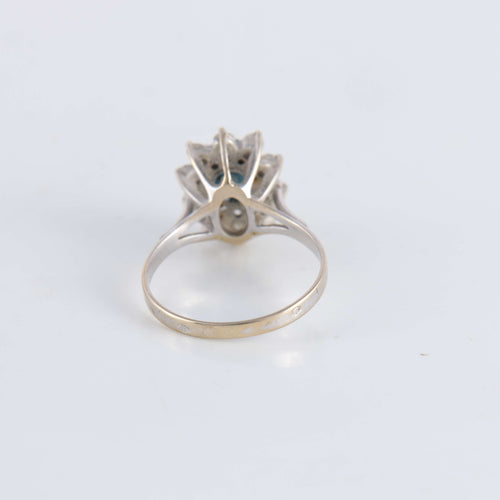 Bague 52 Bague Marguerite Saphir et 10 Diamants 58 Facettes FM108