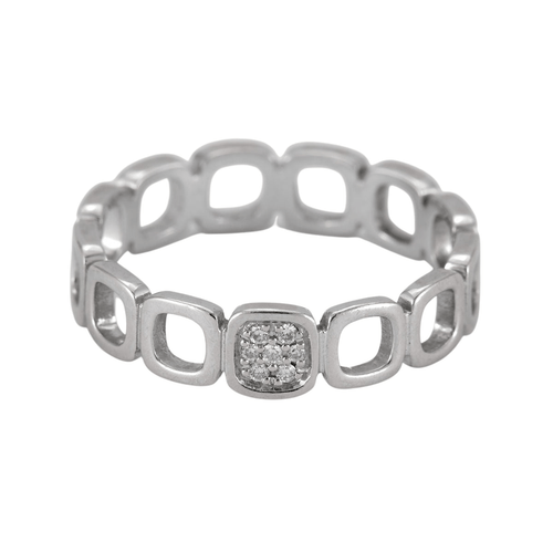 Bague 54 DINH VAN - Bague motifs carrés Diamants 58 Facettes