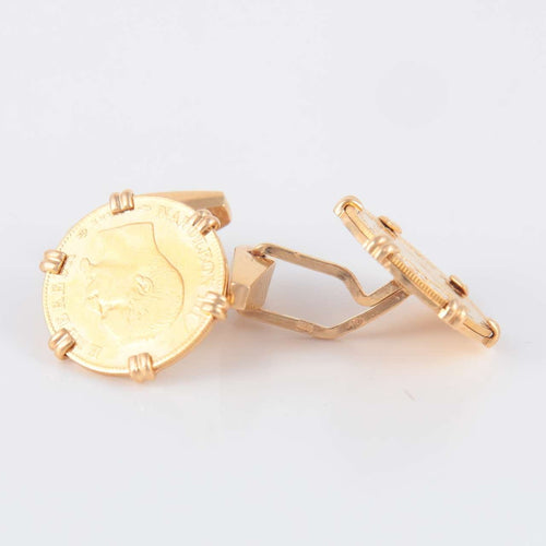 Boutons de manchette Boutons de manchette Porte-pièce 10 Francs 58 Facettes 1