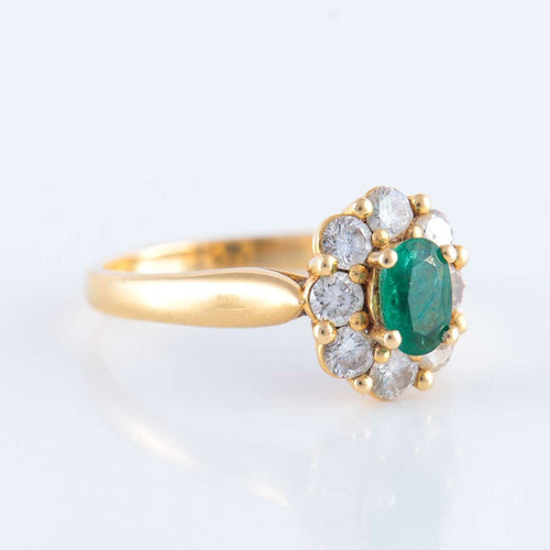 Bague 61 Bague Marguerite Emeraude Diamants 58 Facettes 82