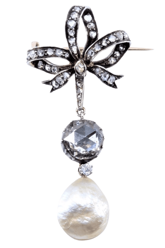 Broche BROCHE/PENDENTIF ART-NOUVEAU NACRE ET DIAMANTS 58 Facettes 066531